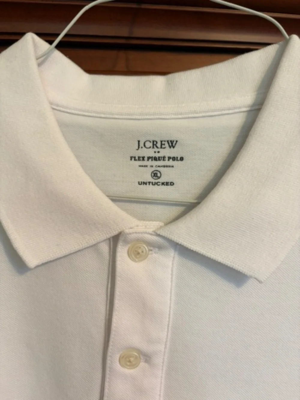 J Crew Mens White Flex Pique Polo XL